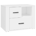 Comodino Bianco 60x36x45 cm in Legno Ingegnerizzato