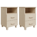 Comodini HAMAR 2 pz Miele 40x35x62 cm Legno Massello di Pino