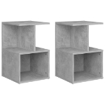 Comodini 2pz Grigio Cemento 35x35x55 cm in Legno Multistrato