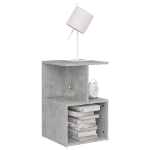 Comodini 2pz Grigio Cemento 35x35x55 cm in Legno Multistrato