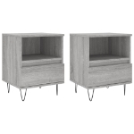 Comodini 2pz Grigio Sonoma 40x35x50 cm in Legno Multistrato