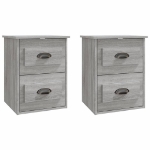 Comodini a Parete 2 pz Grigio Sonoma 41,5x36x53 cm