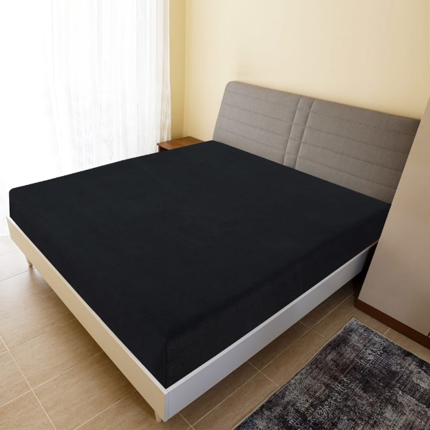 Lenzuola con Angoli Jersey 2pz Nero 180x200 cm Cotone