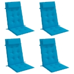 Cuscini Sedia con Schienale Alto 4 pz Blu Chiaro Tessuto Oxford