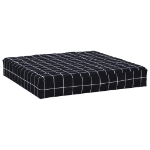 Cuscino Pallet Motivo a Quadri Nero 60x60x8 cm Tessuto Oxford