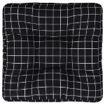 Cuscino per Pallet Motivo a Quadri Nero 50x50x12 cm in Tessuto