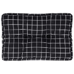 Cuscino per Pallet Motivo a Quadri Nero 60x40x12 cm in Tessuto