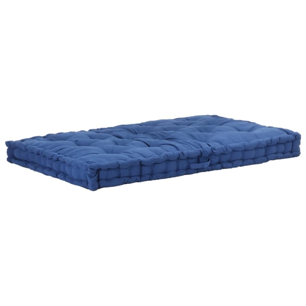 Cuscino per Pallet e Pavimento in Cotone 120x80x10 cm Blu Chiaro