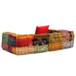 Pouf Modulare a 2 Posti in Tessuto Patchwork