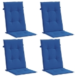 Cuscini per Sedie 4 pz Blu Reale 120x50x3 cm in Tessuto