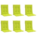 Cuscini per Sedia 6 pz Verde Intenso 100x50x3 cm Tessuto Oxford