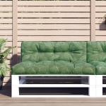 Cuscino per Pallet Motivo a Foglie 120x40x12 cm Tessuto