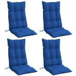 Cuscini Sedia con Schienale Alto 4 pz Blu Reale Tessuto Oxford