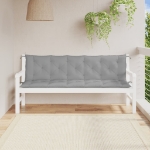 Cuscini Panca da Giardino 2pz Grigi 180x50x7cm Tessuto Oxford