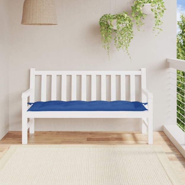 Cuscino per Panca Giardino Blu Reale 150x50x7 cm Tessuto Oxford