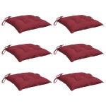 Cuscini per Sedia 6 pz Rosso Vino 40x40x7 cm in Tessuto Oxford