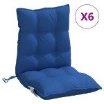 Cuscini Sedia con Schienale Basso 6 pz Blu Reale Tessuto Oxford