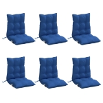 Cuscini Sedia con Schienale Basso 6 pz Blu Reale Tessuto Oxford