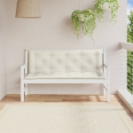 Cuscini Panca Giardino 2pz Crema Mélange 150x50x7 cm Tessuto