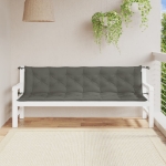 Cuscini Panca Giardino 2pz Grigio Scuro Mélange 200x50x7 cm