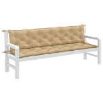 Cuscini Panca Giardino 2pz Beige Mélange 200x50x7 cm Tessuto