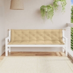 Cuscini Panca Giardino 2pz Beige Mélange 200x50x7 cm Tessuto