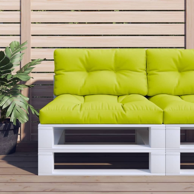 Cuscino per Pallet Verde Brillante 70x40x12 cm in Tessuto