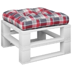 Cuscino per Pallet Motivo a Quadri Rossi 60x60x12 cm in Tessuto