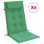 Cuscini per Sedia con Schienale Alto 4 pz Verde Tessuto Oxford