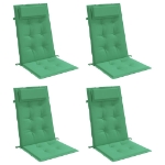 Cuscini per Sedia con Schienale Alto 4 pz Verde Tessuto Oxford