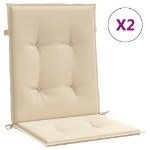 Cuscini per Sedia 2 pz Beige 100x50x3 cm in Tessuto Oxford