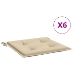 Cuscini per Sedia 6 pz Beige 50x50x3 cm in Tessuto Oxford