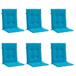 Cuscini per Sedia 6 pz Blu 100x50x3 cm in Tessuto Oxford