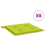 Cuscini per Sedia 6 pz Verde Brillante 50x50x3cm Tessuto Oxford