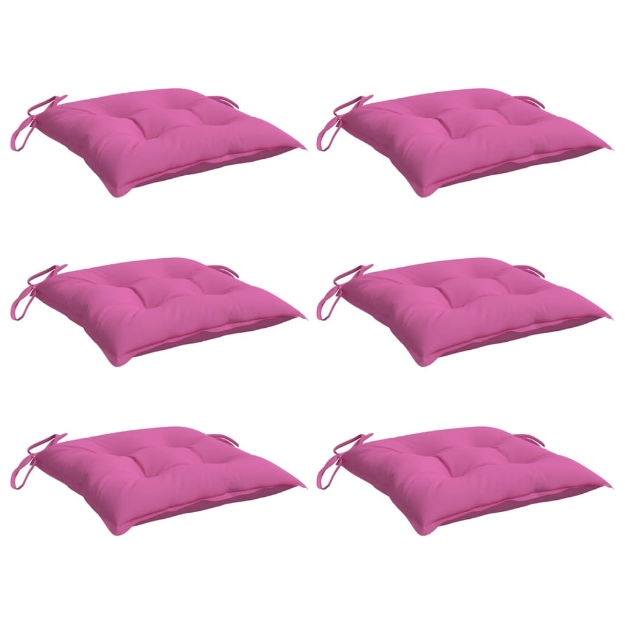 Cuscini per Sedia 6 pz Rosa 50x50x7 cm in Tessuto Oxford