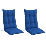 Cuscini Sedia con Schienale Alto 2 pz Blu Reale Tessuto Oxford