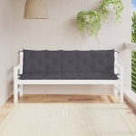 Cuscini Panca Giardino 2pz Antracite 180x50x7cm Tessuto Oxford