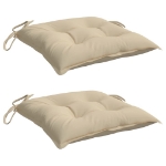 Cuscini per Sedia 2 pz Beige 40x40x7 cm in Tessuto Oxford