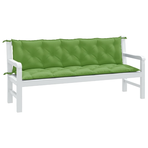 Cuscini Panca Giardino 2pz Verde Mélange 180x50x7 cm Tessuto