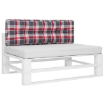 Cuscino per Pallet a Quadri Rossi 120x40x12 cm in Tessuto