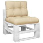 Cuscini per Pallet 2 pz Beige in Tessuto