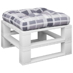 Cuscino per Pallet Motivo a Quadri Grigi 60x60x12 cm in Tessuto