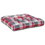 Cuscino per Pallet a Quadri Rosso 58x58x10 cm in Tessuto