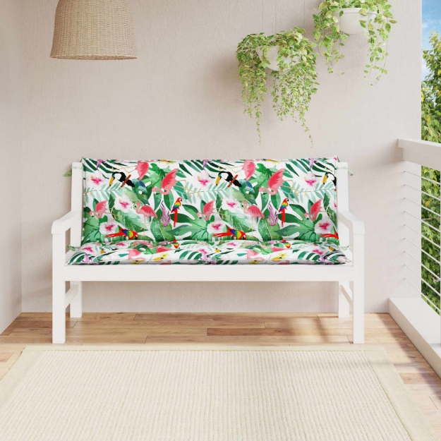 Cuscini Panca da Giardino 2pz Multicolore 150x50x7cm in Tessuto