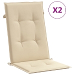 Cuscini per Sedie 2 pz Beige 120x50x3 cm in Tessuto