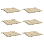 Cuscini per Sedia 6 pz Beige 40x40x3 cm in Tessuto Oxford