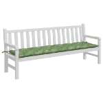 Cuscino Panca da Giardino Motivo a Foglie 200x50x7 cm Tessuto