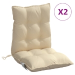 Cuscini per Sedia Schienale Basso 2 pz Beige in Tessuto Oxford