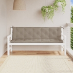 Cuscini Panca da Giardino 2pz Tortora 180x50x7cm Tessuto Oxford