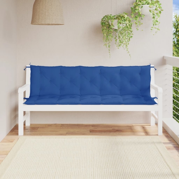 Cuscini per Panca 2 pz Blu 180x50x7 cm in Tessuto Oxford